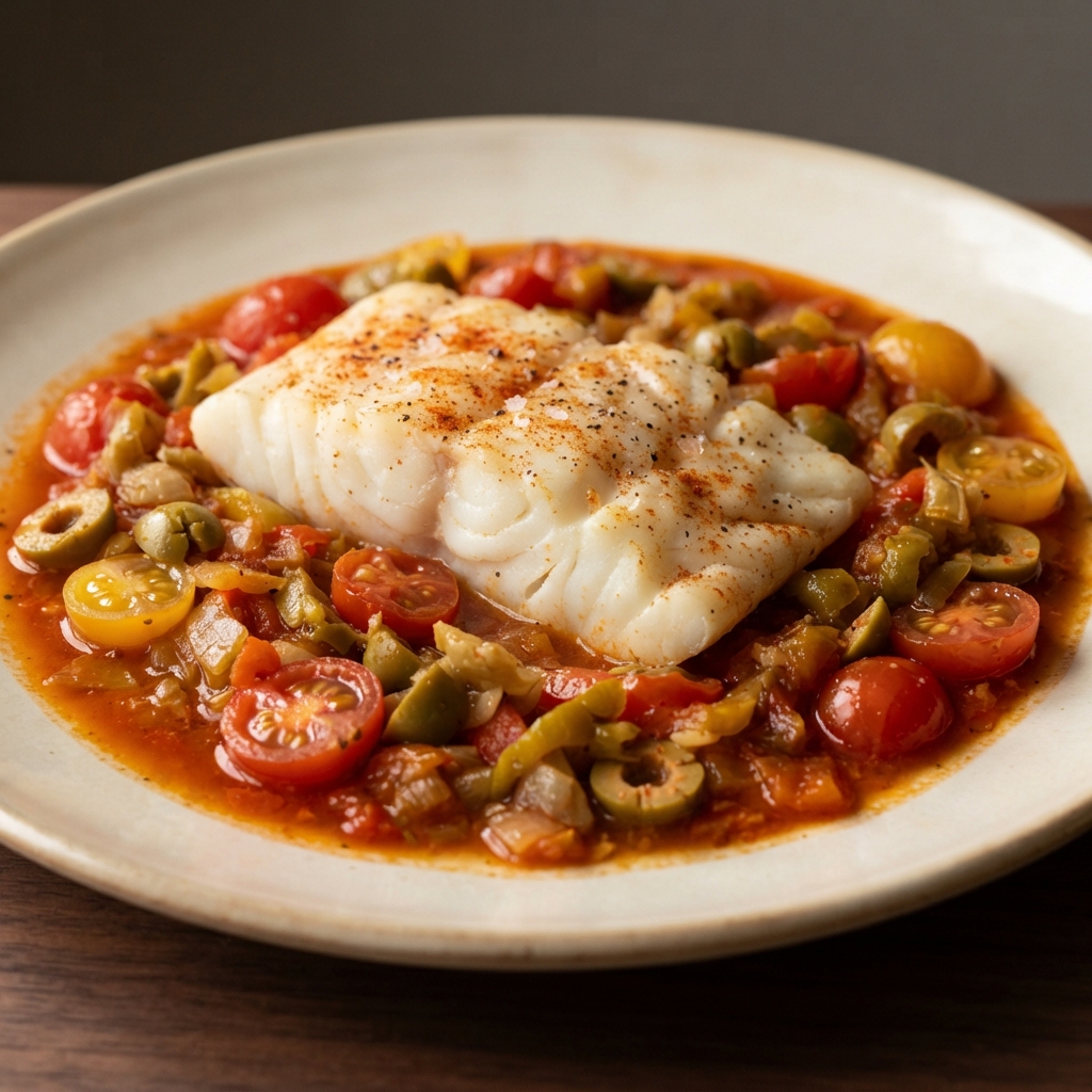 Spanish-Style Cod with Tomato and Olives