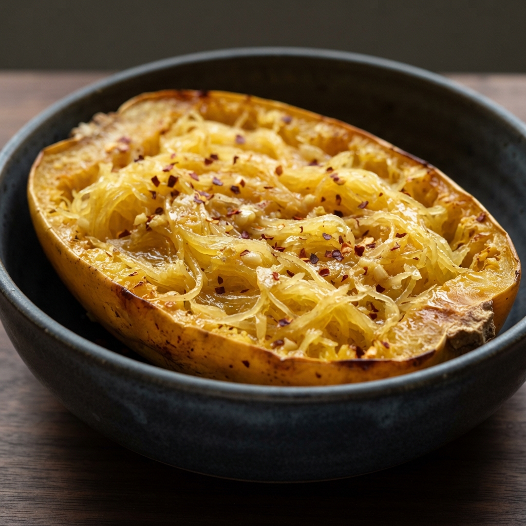 Roasted Spaghetti Squash with Ginger, Garlic & Honey
