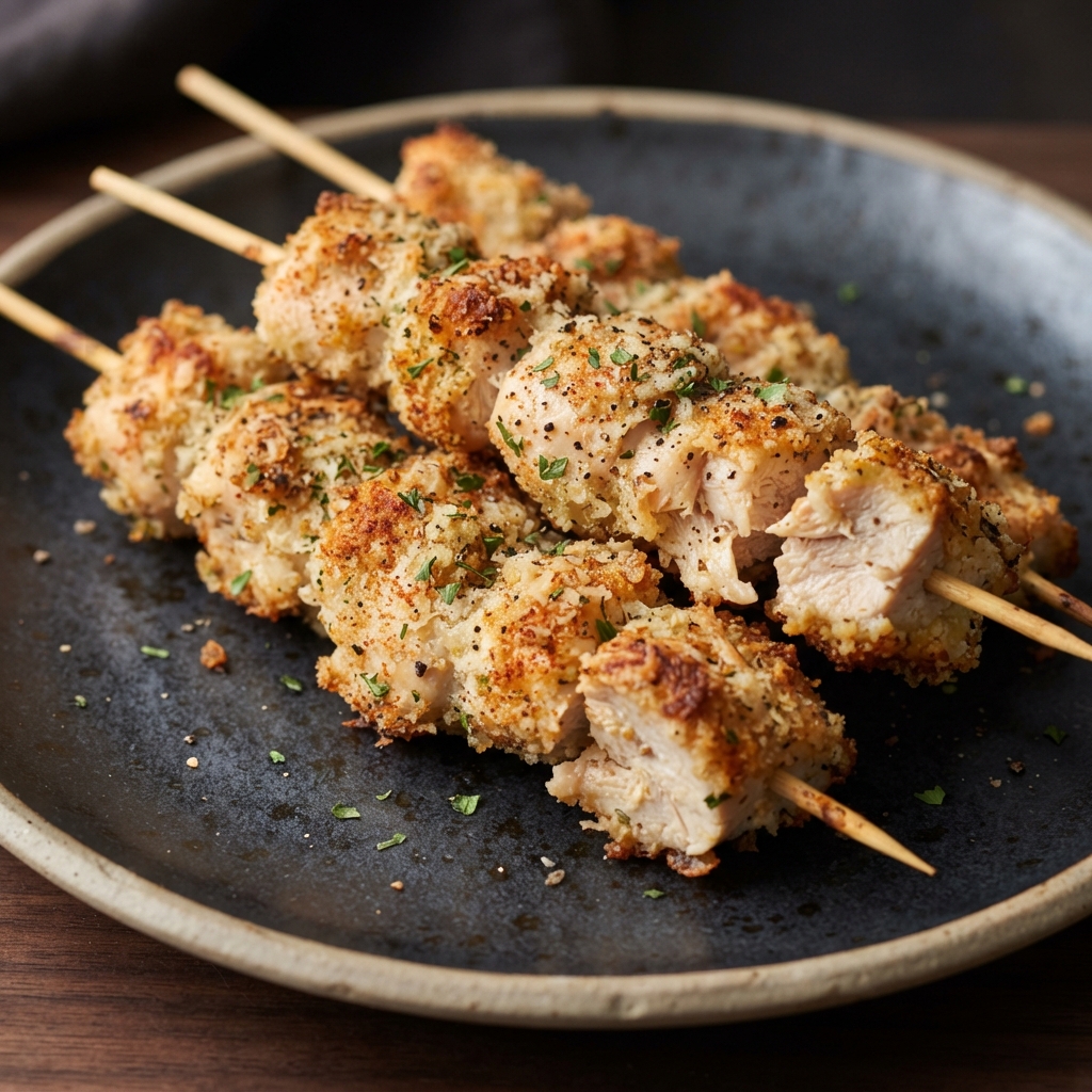 Parmesan-Crusted Chicken Skewers in the Air Fryer