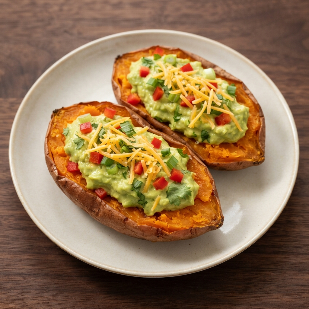 Yams Filled with Creamy Avocado