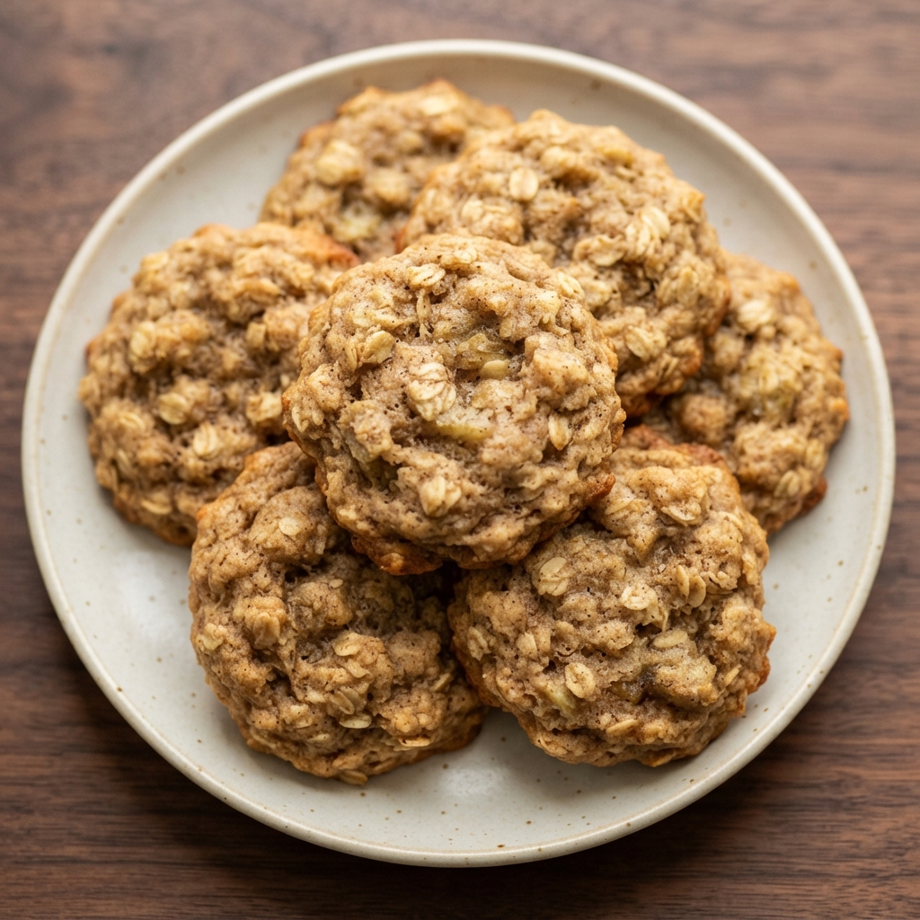 Cinnamon-Nutmeg Oatmeal Banana Cookies
