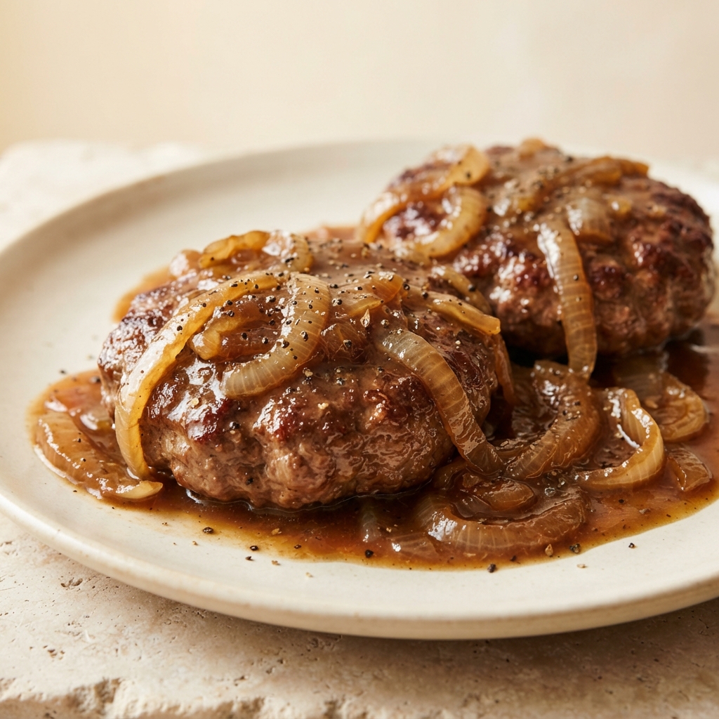 Salisbury-Style Hamburger Steaks with Onion Gravy