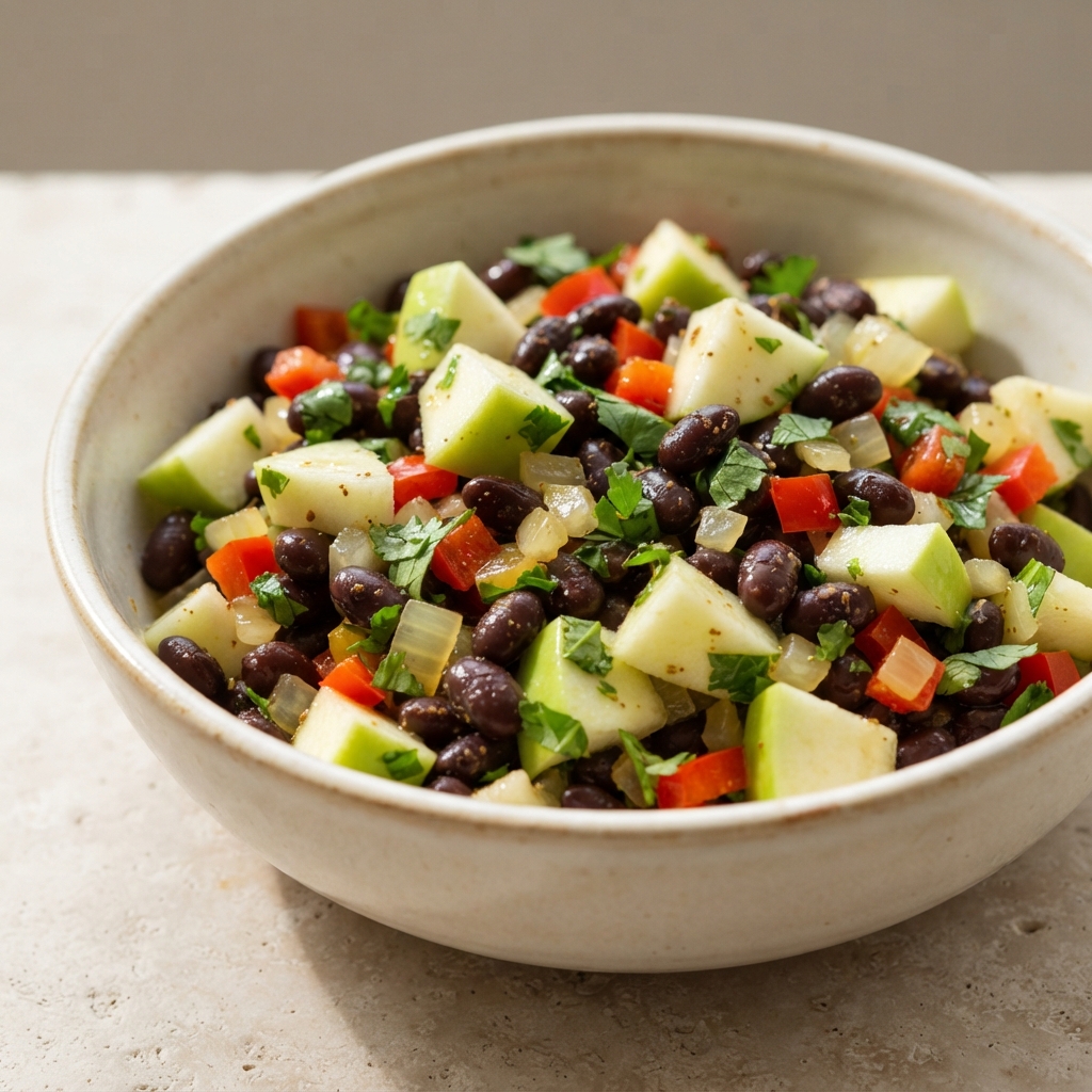 Granny Smith Apple and Black Bean Salad