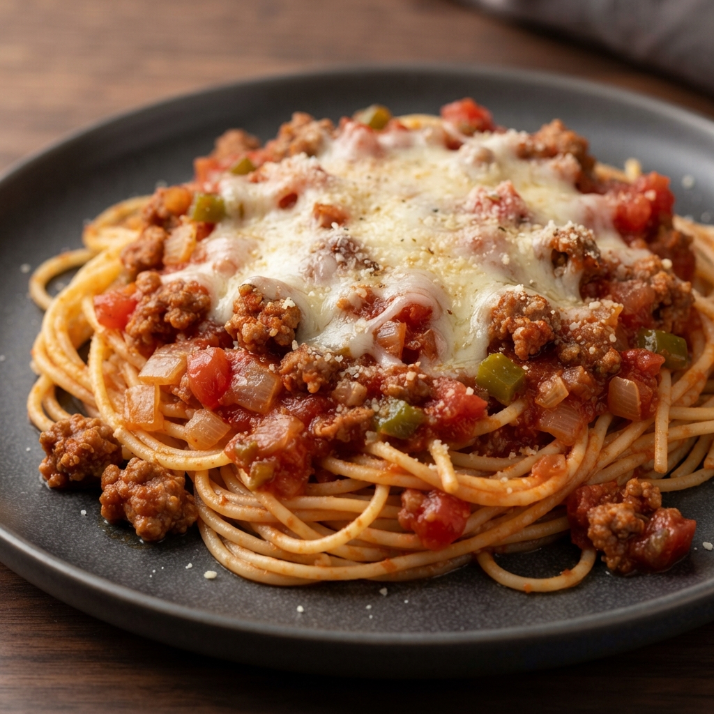 Ground Sausage Spaghetti