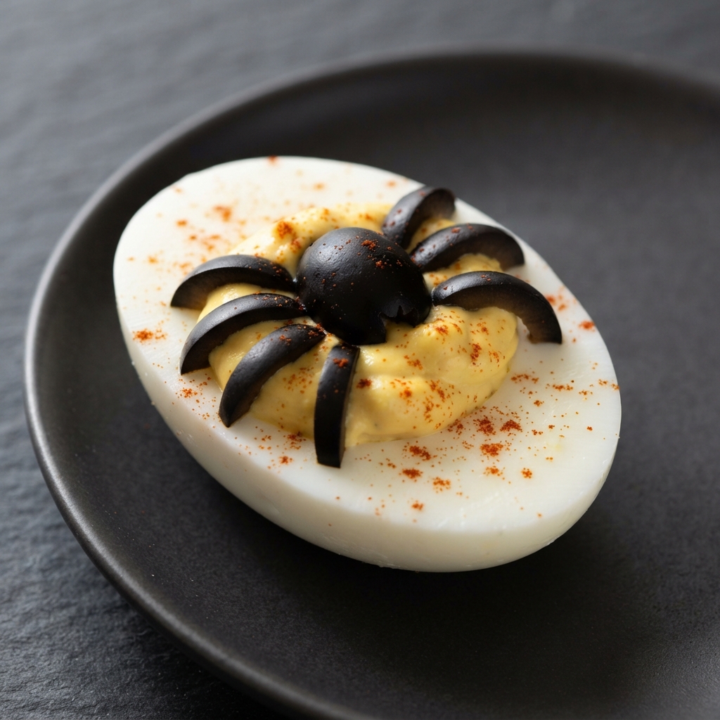 Halloween Spider Deviled Eggs
