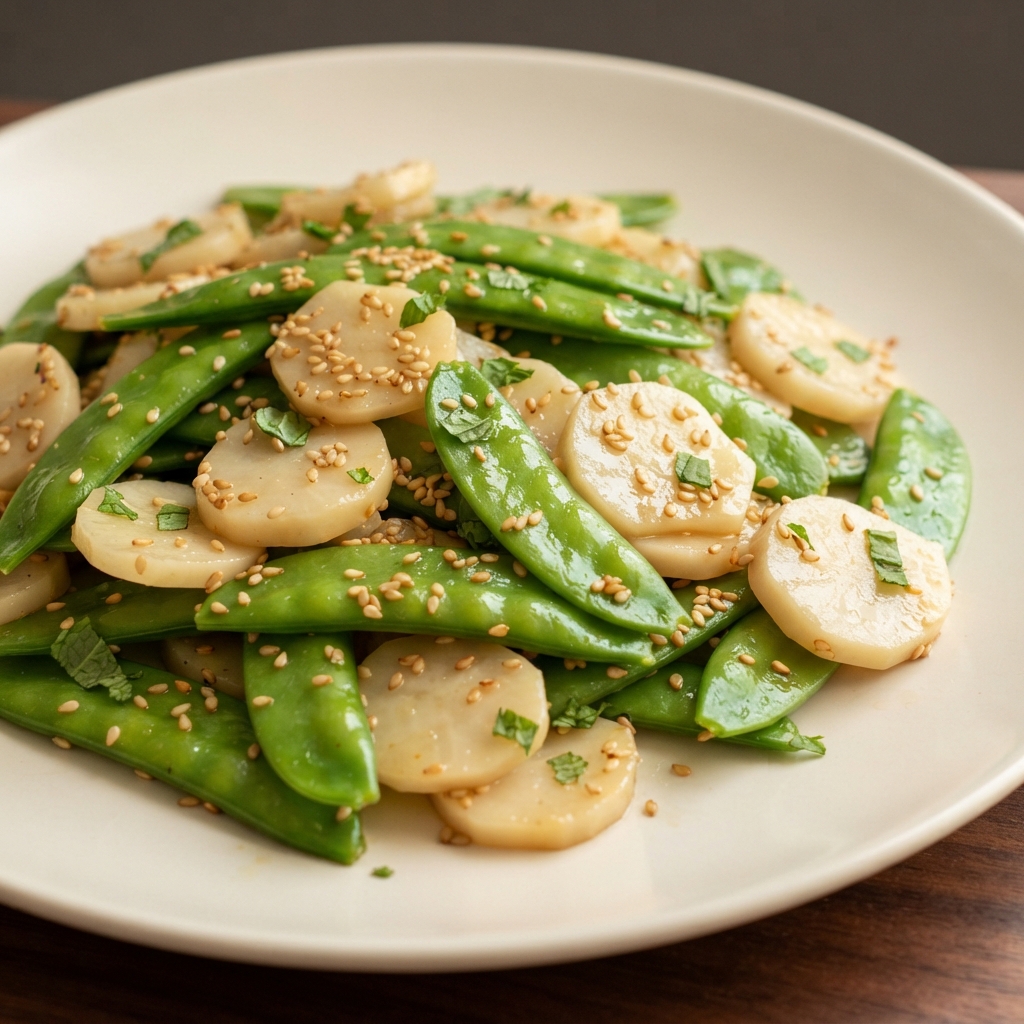 Snow Peas with Water Chestnuts