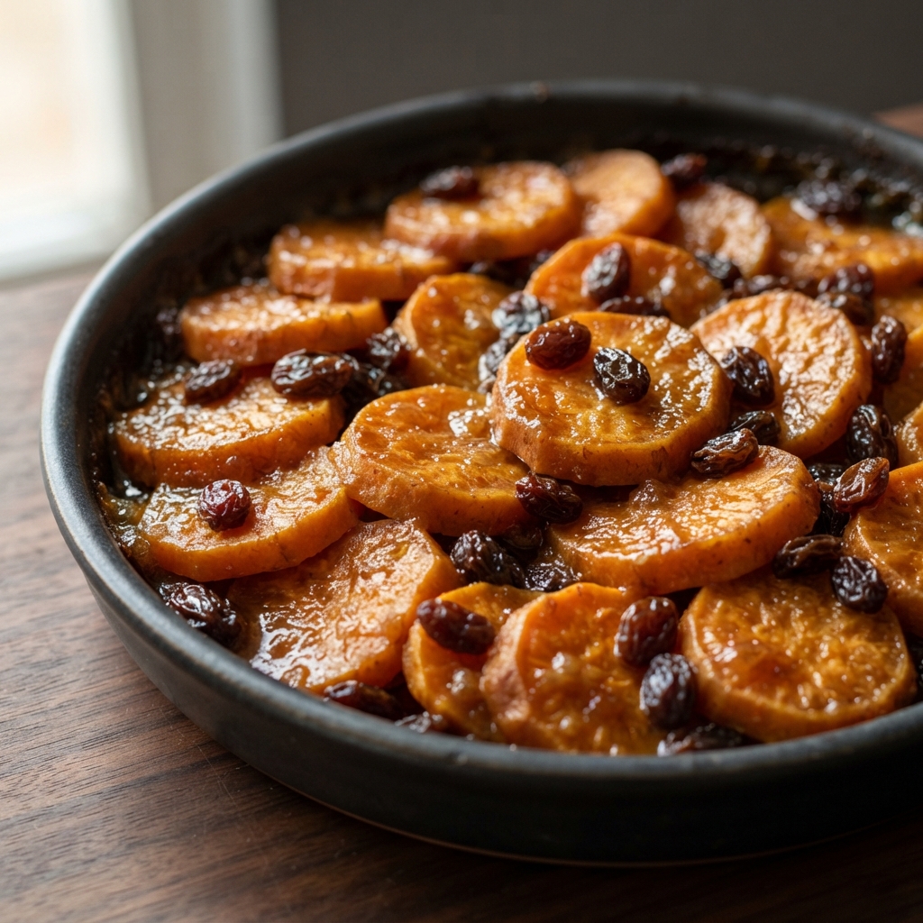 Brandy-Soaked Raisin Sweet Potatoes