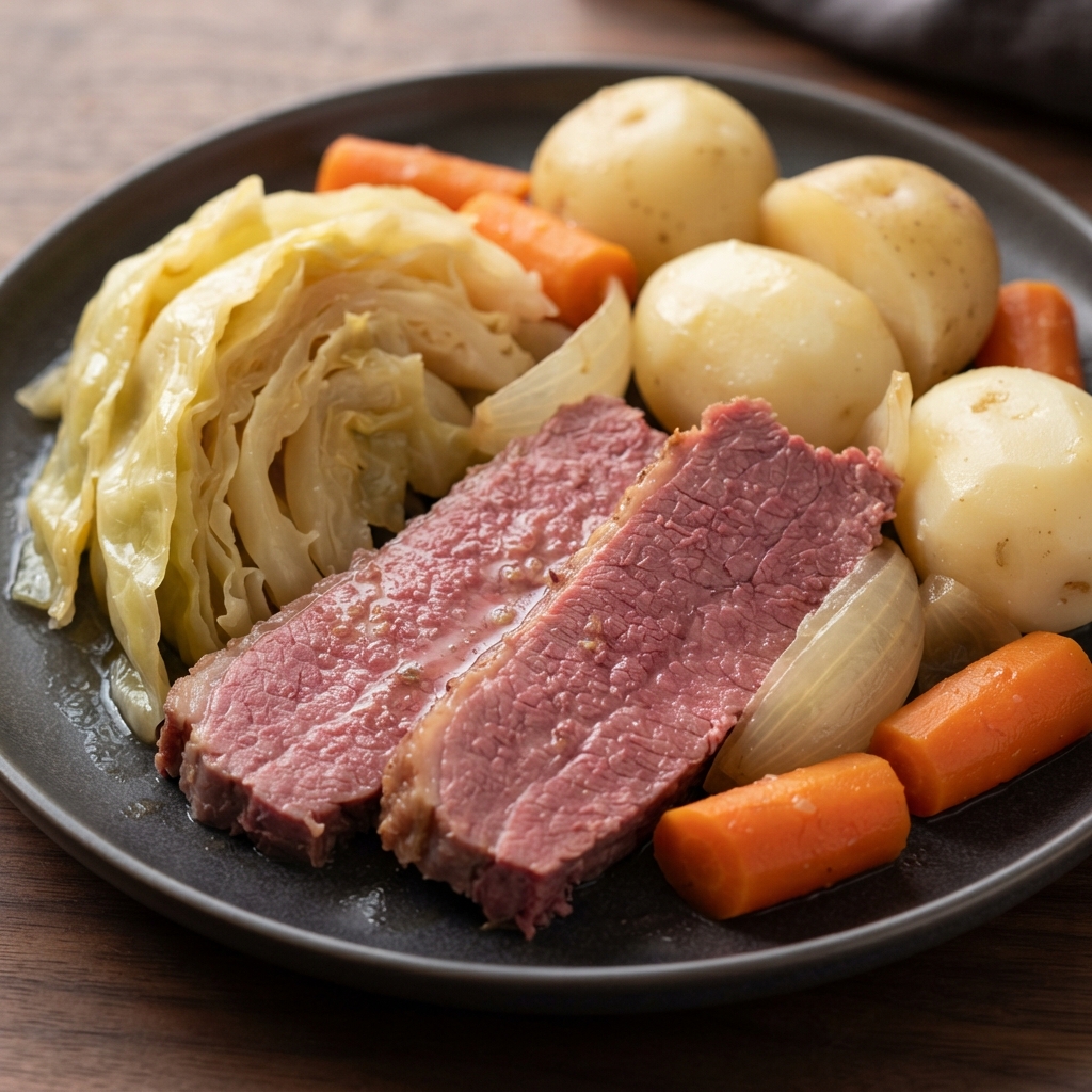 Traditional Corned Beef and Cabbage Boil