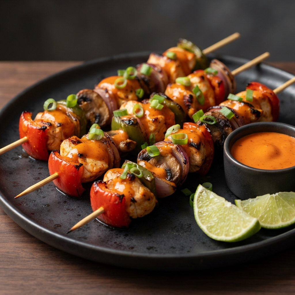 Bang Bang Chicken Kebabs