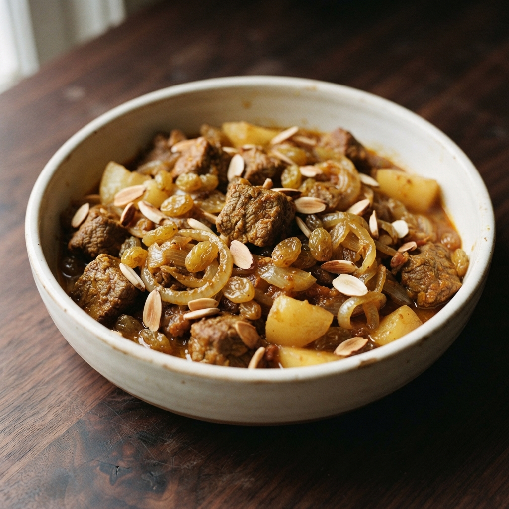 Lamb Tagine with Pears and Almonds