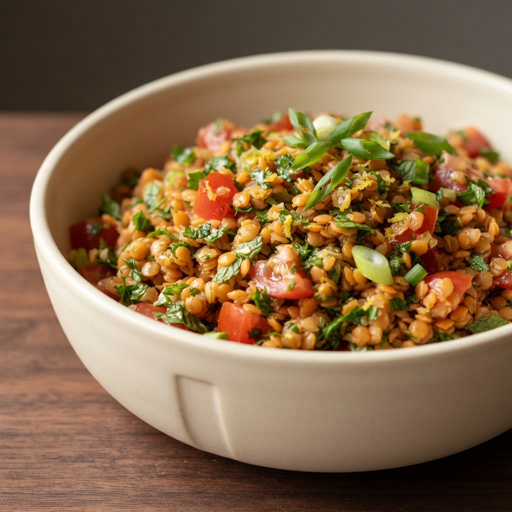 Herbed Red Lentil Salad with Lemon