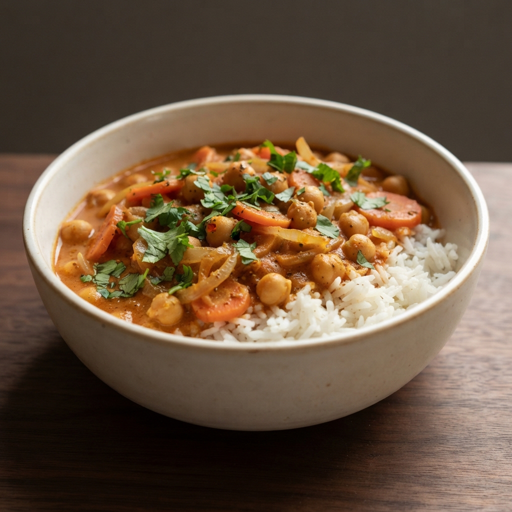 Creamy Chickpea Masala with Tomato and Spices