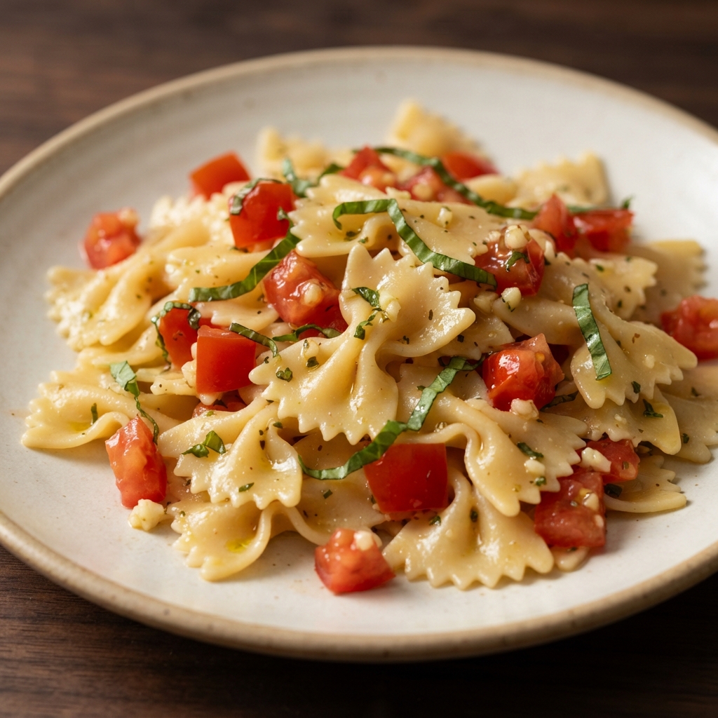 Easy Olive Oil, Tomato, and Basil Pasta