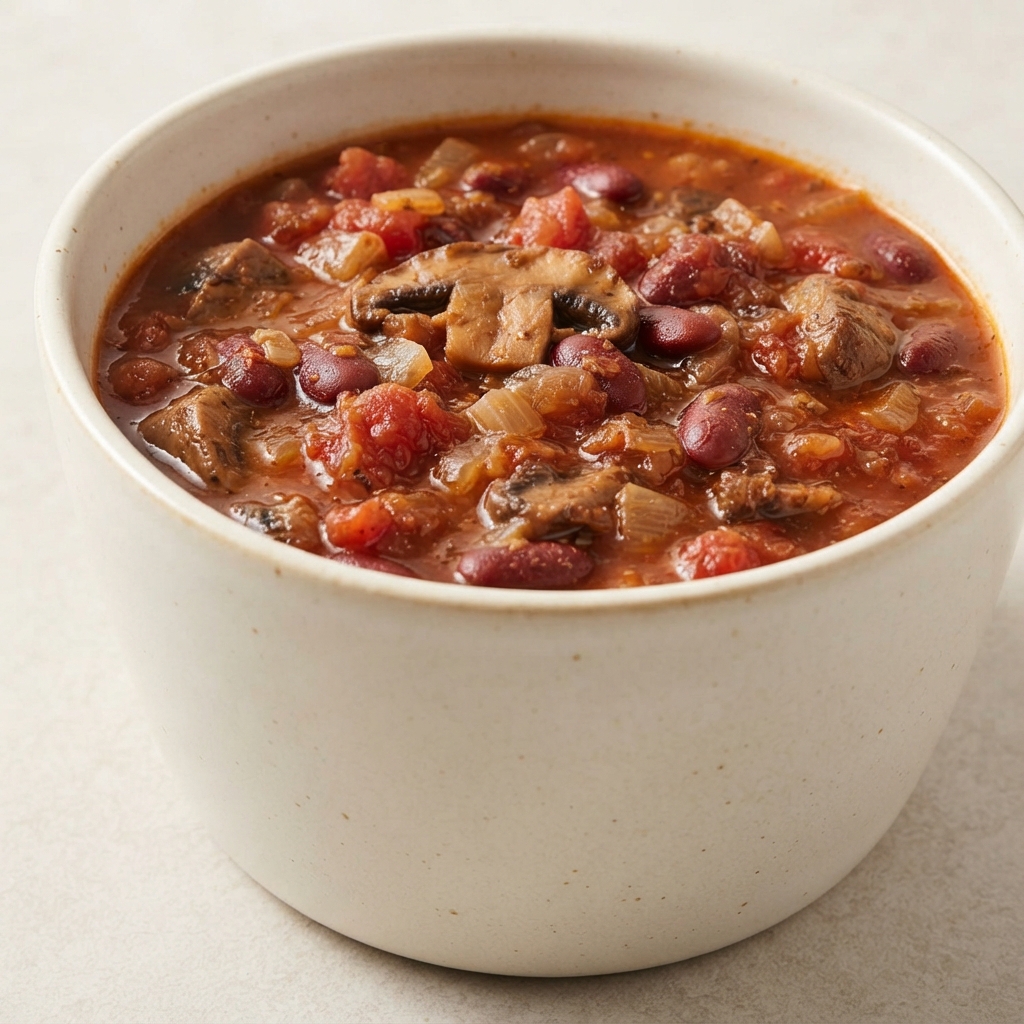 Hearty Portobello Mushroom Bean Chili