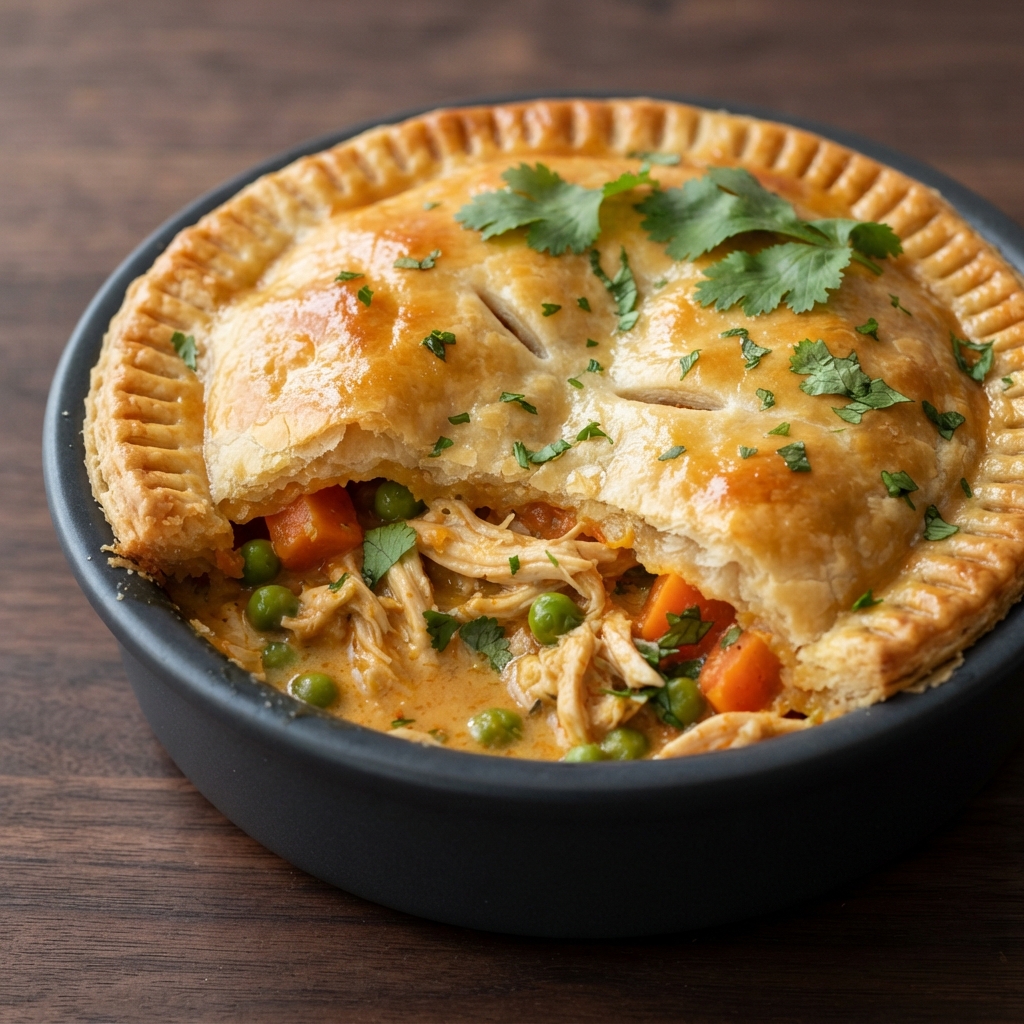 Mini Chicken Pot Pies with Red Curry