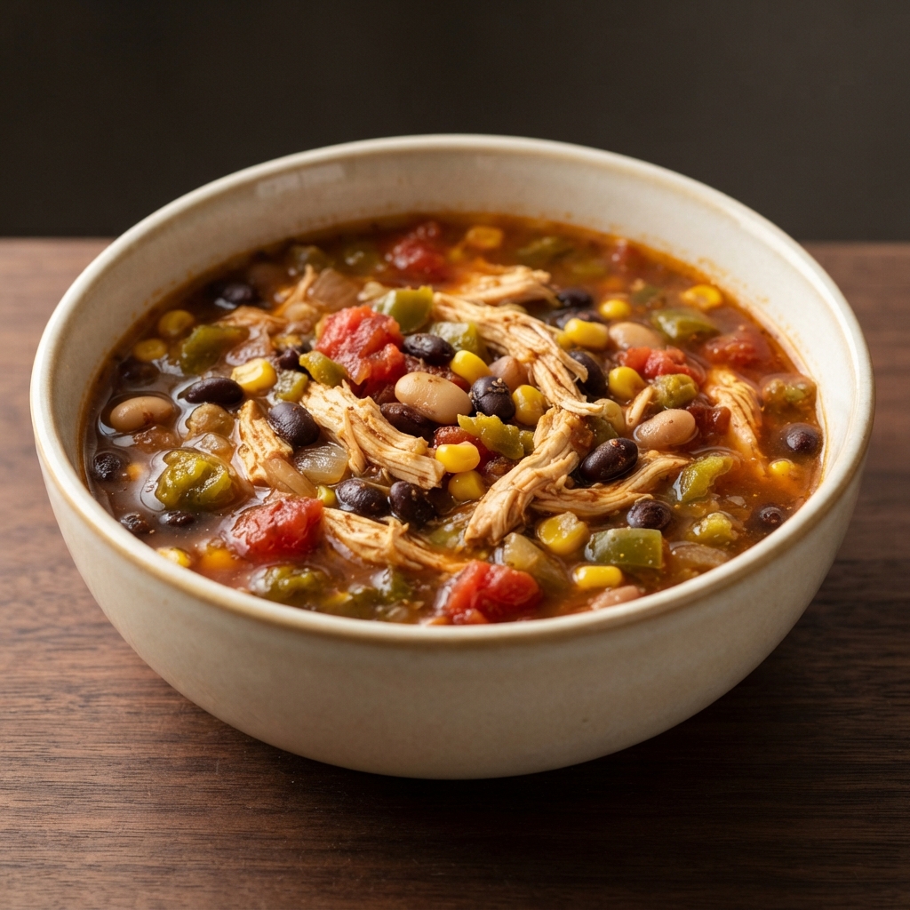 Robust Chicken Tortilla Soup with Mixed Beans