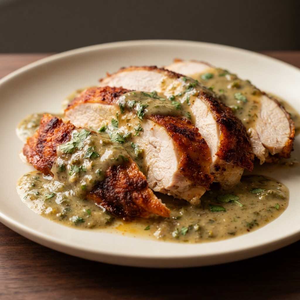 Peruvian-Style Roast Turkey with Cilantro-Jalapeño Sauce