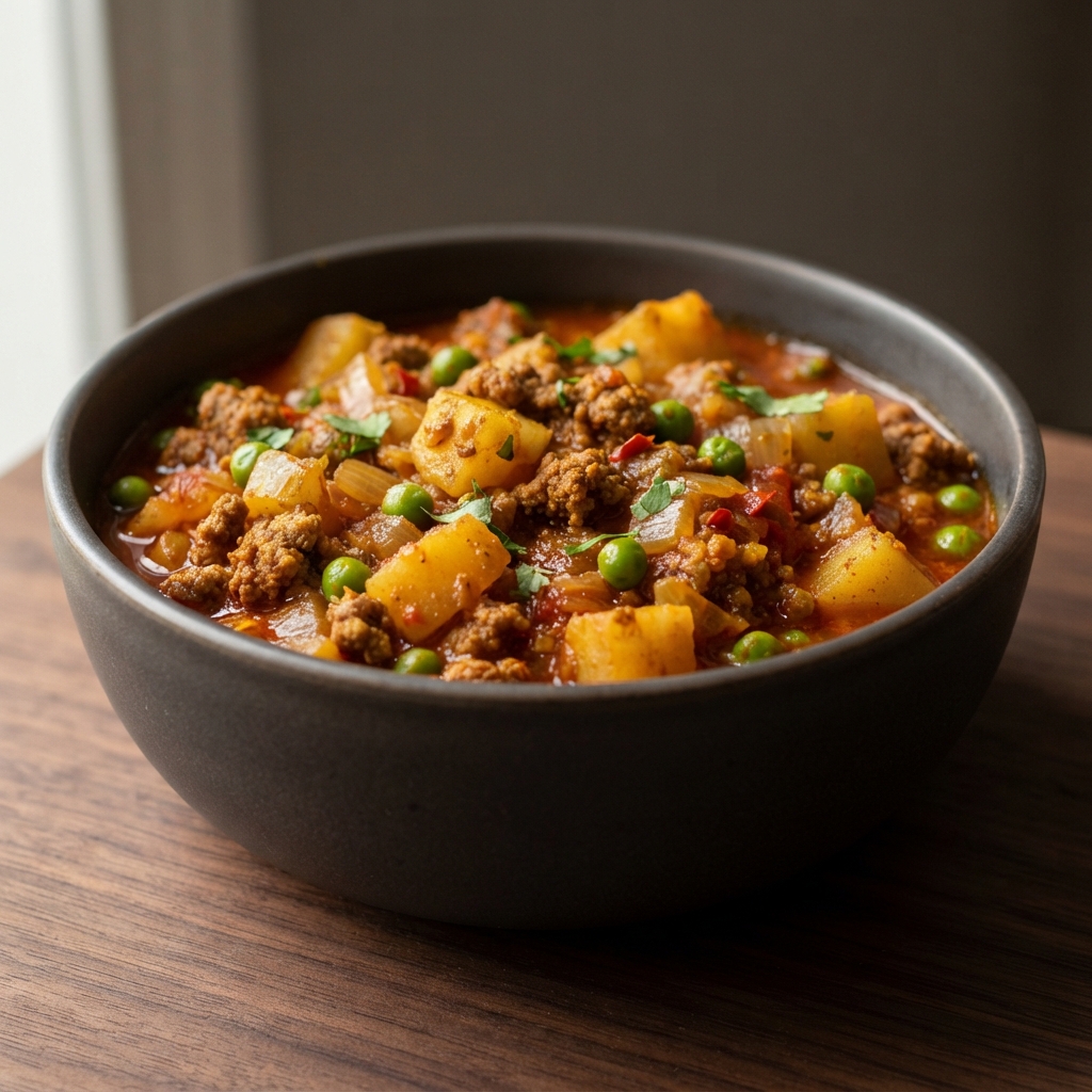 Keema Aloo with Ground Beef and Potatoes