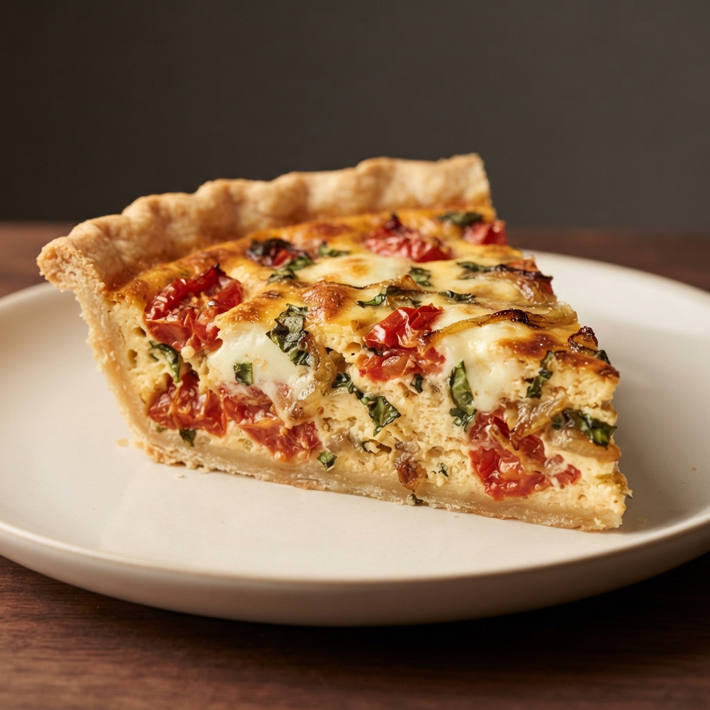 Tomato, Basil & Mozzarella Quiche