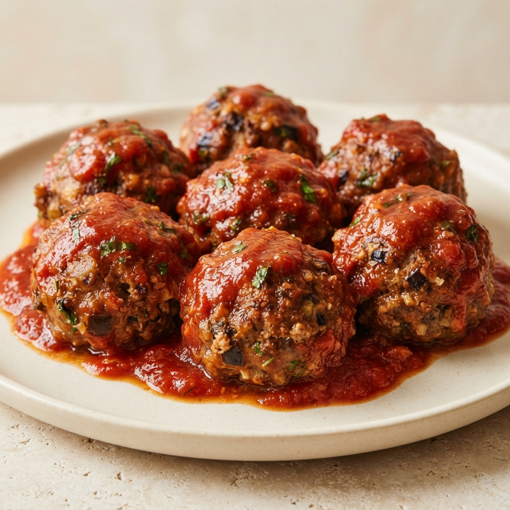 Turkey and Eggplant Meatballs in Marinara