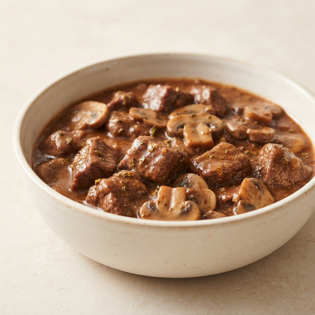 Crockpot Beef Tips in Mushroom Gravy