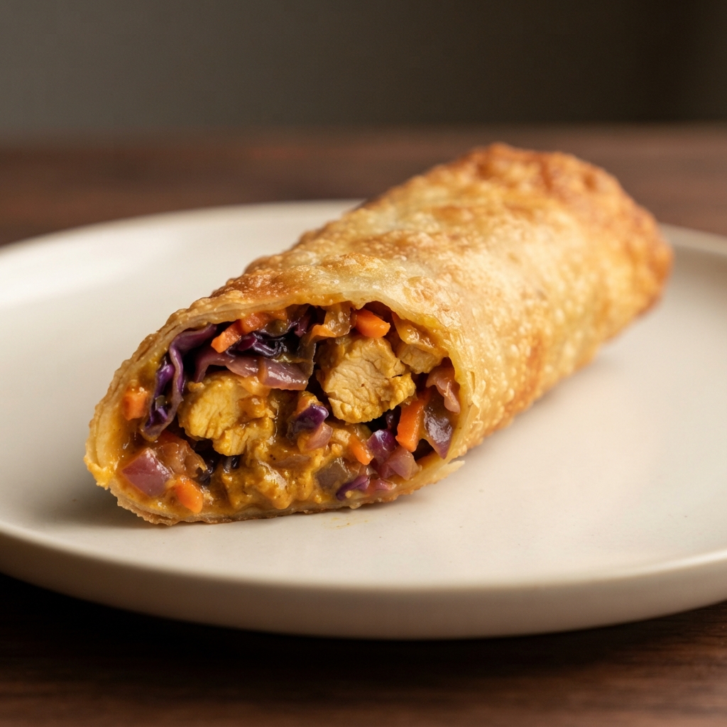Easy Chicken Curry Egg Rolls