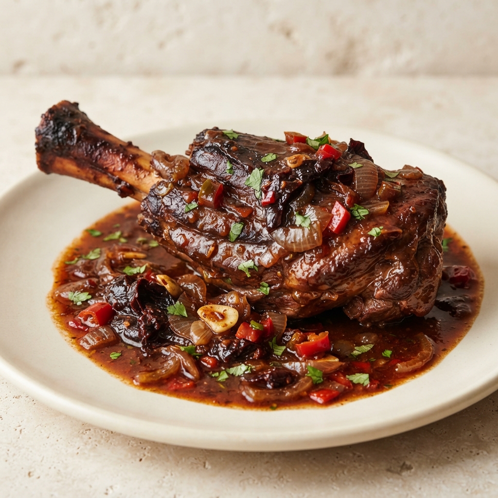Chef John’s Chipotle-Ancho Braised Lamb Shanks