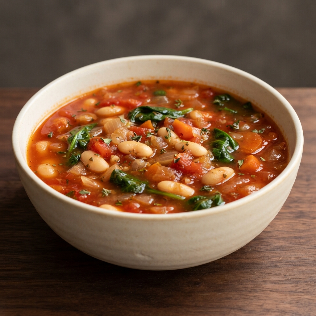 Hearty Tomato and Cannellini Bean Soup