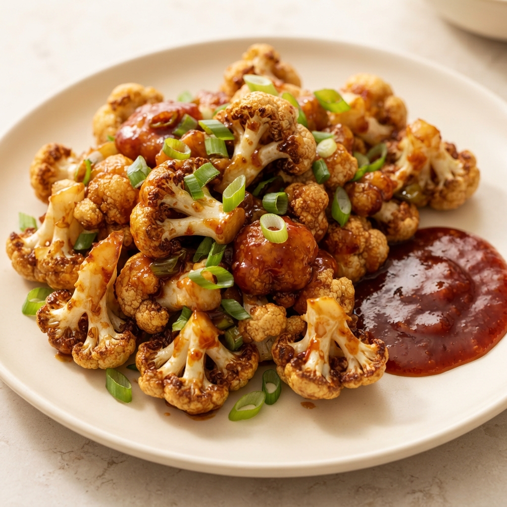 Air-Fried Cauliflower Bites with Gochujang Honey Glaze