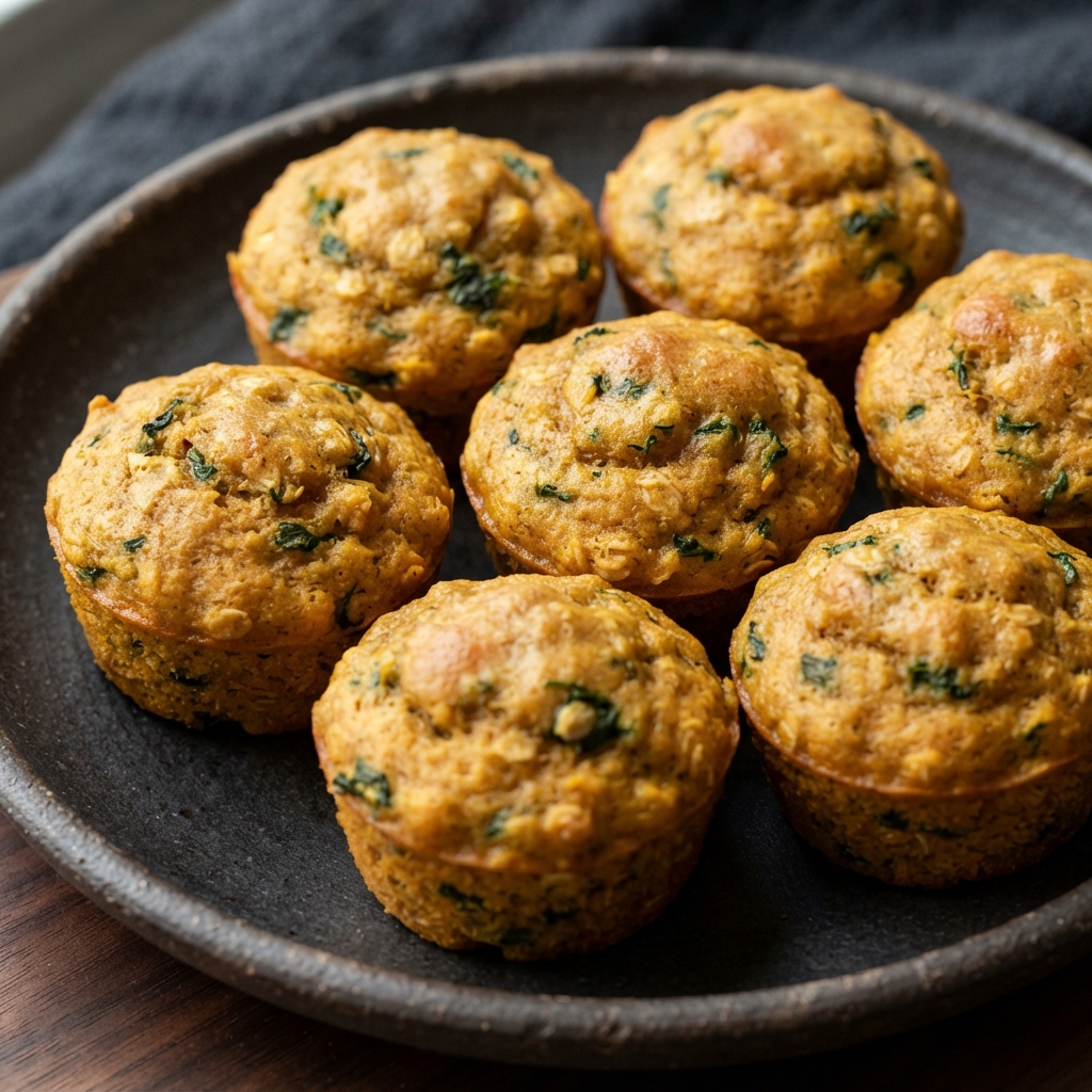 Pumpkin and Spinach Mini Muffins for Toddlers