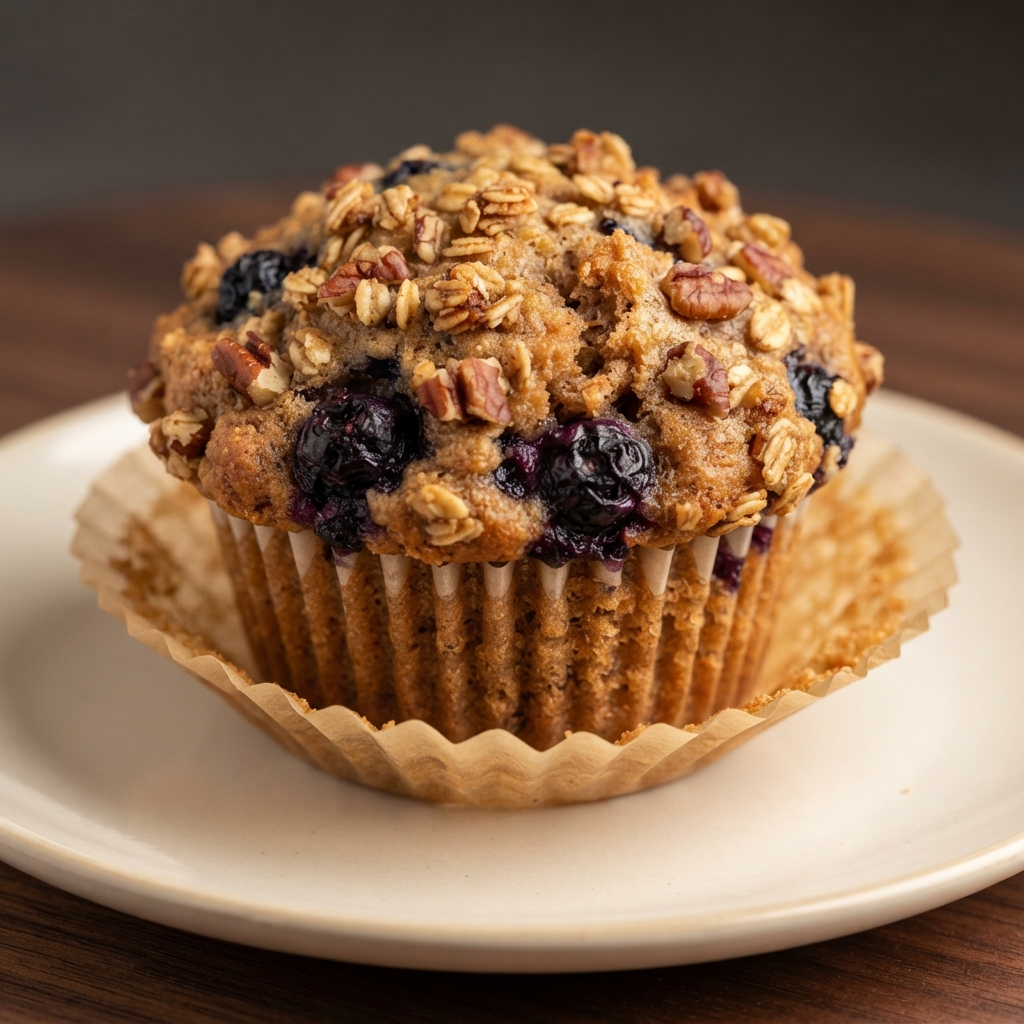 Blueberry Oat Bran Muffins with Nuts