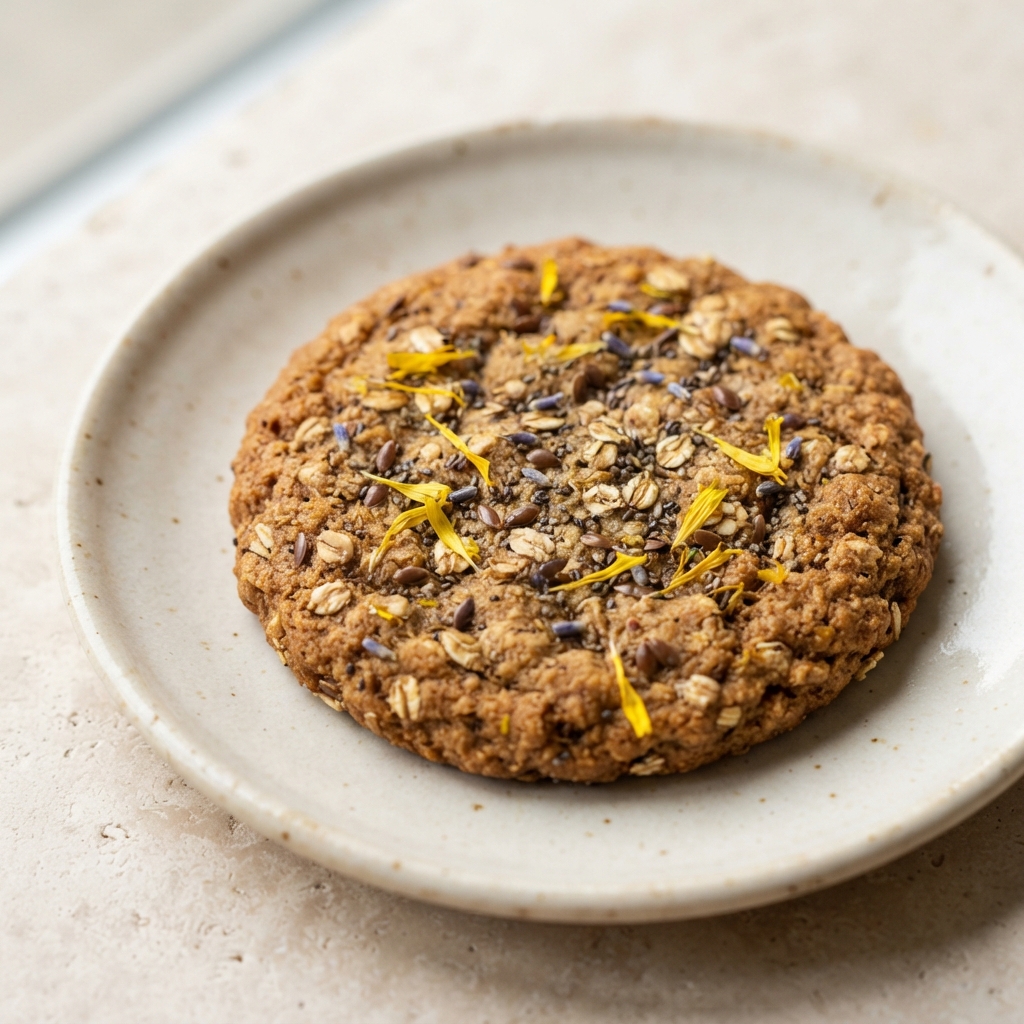 Dandelion-Lavender Oat Cookies
