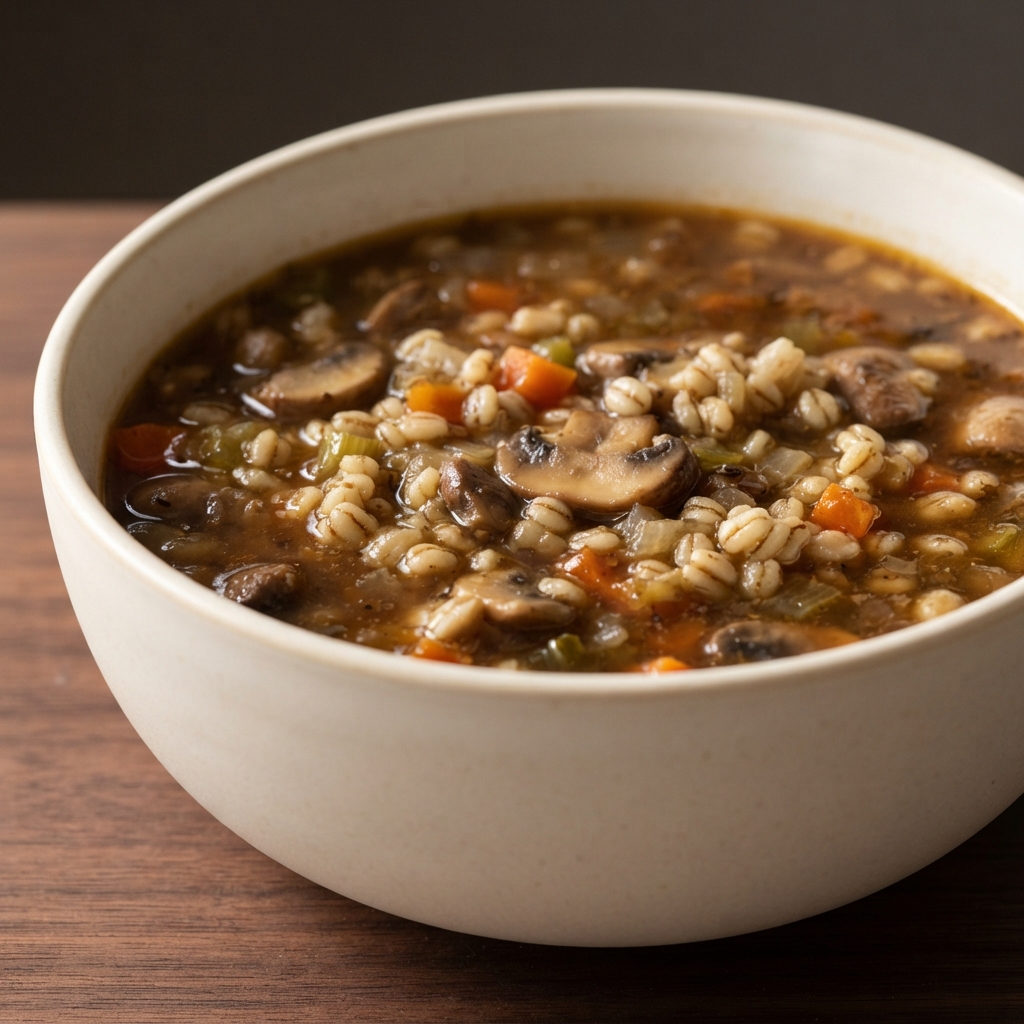 Slow-Simmered Mushroom and Barley Soup