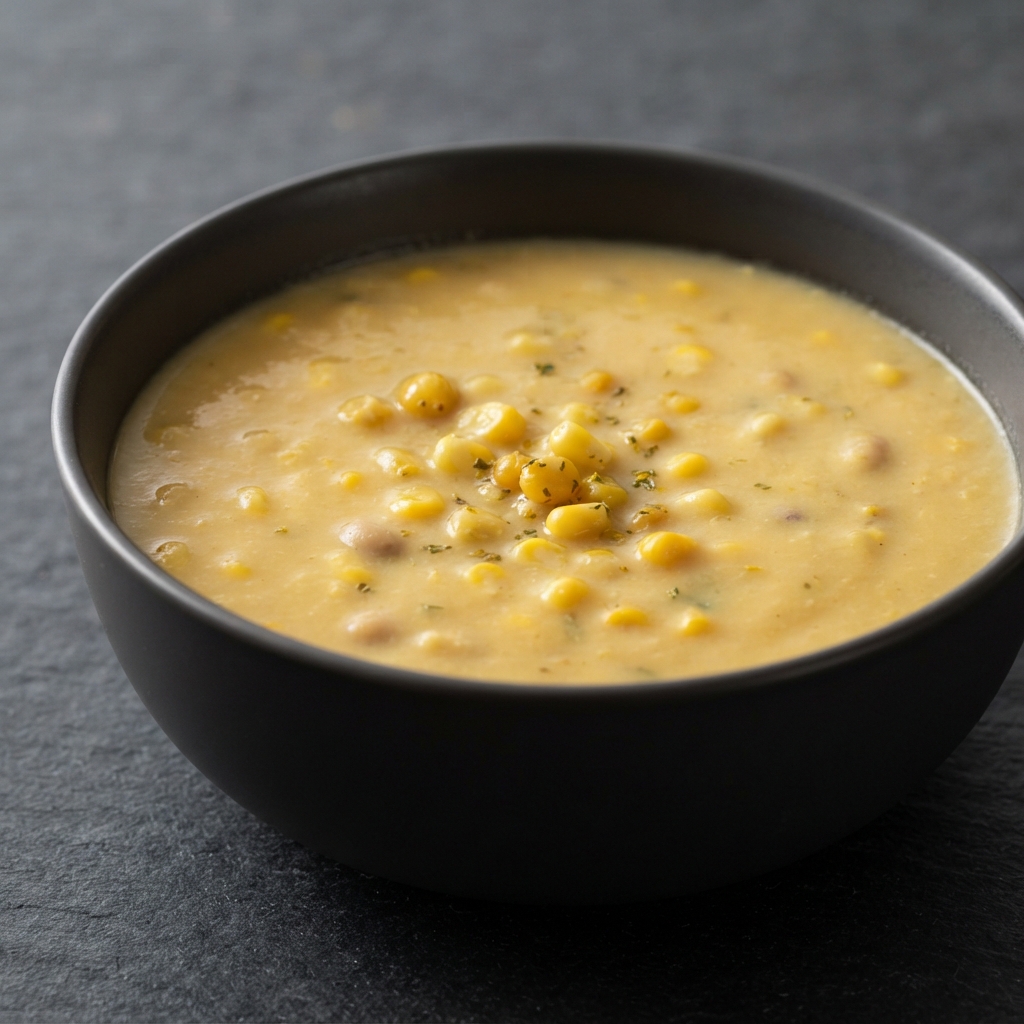 Velvety Patty Pan Squash and Sweet Corn Cream Soup