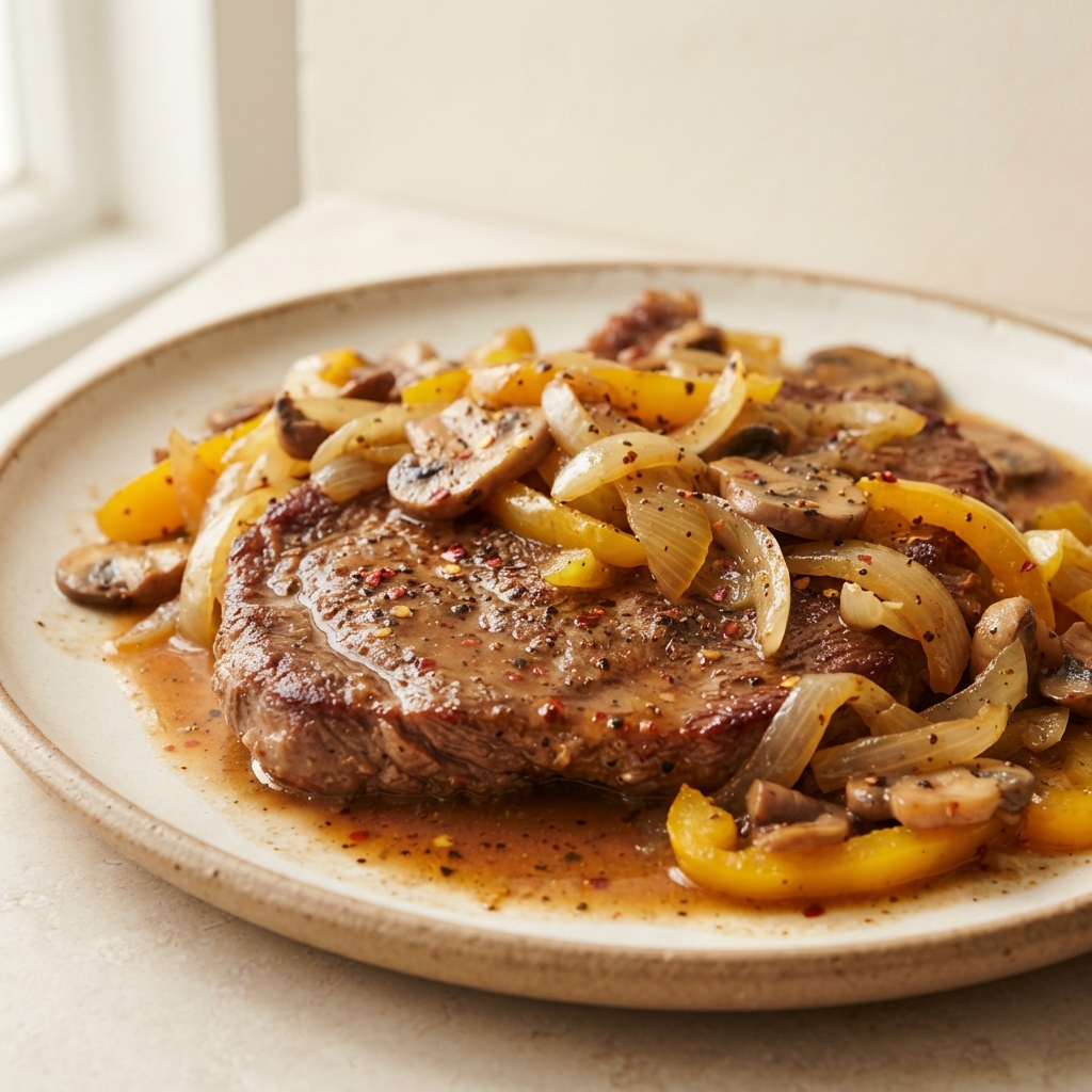 Grace Love’s Onion-and-Pepper Smothered Chuck Steak