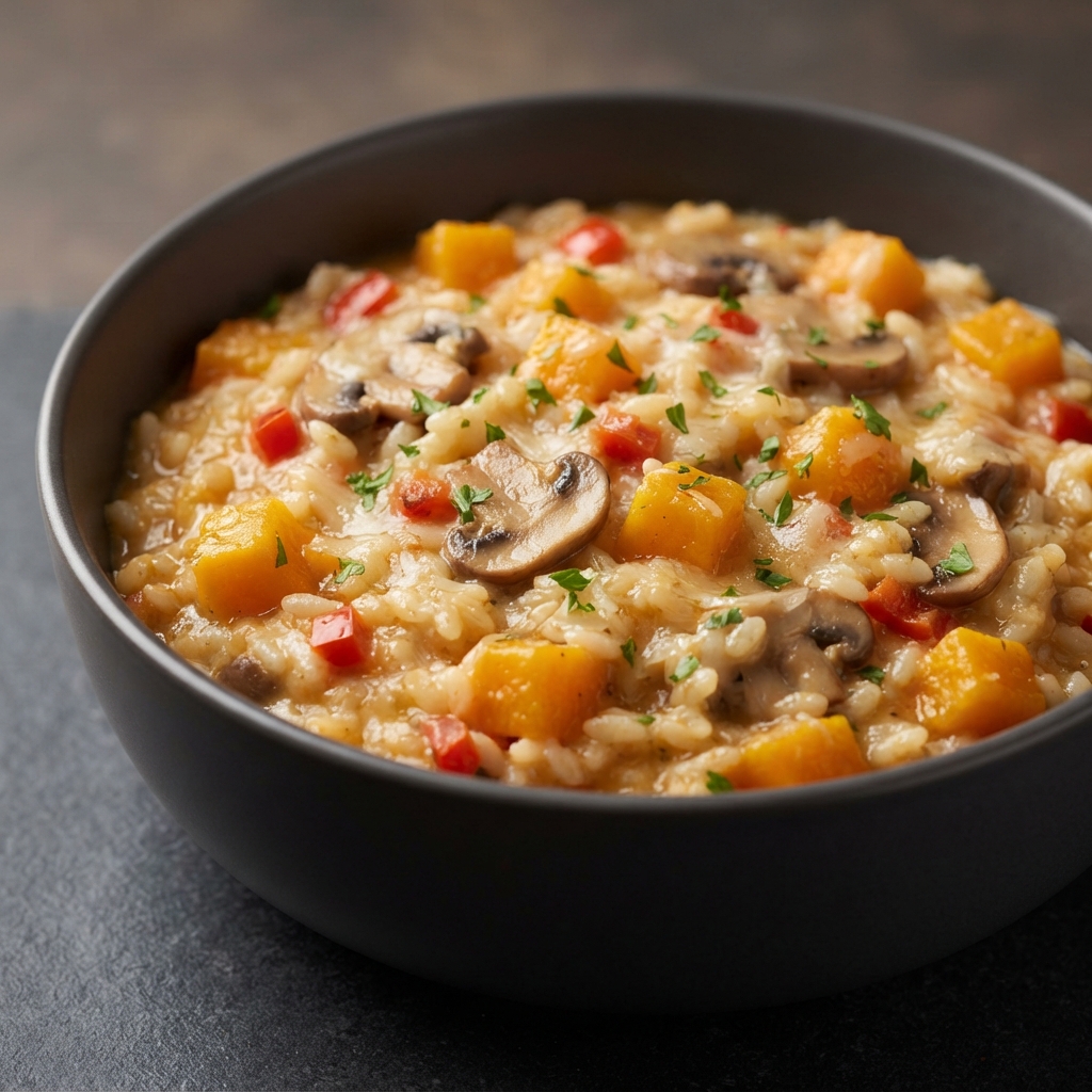 Instant Pot Butternut Squash Risotto with Mushrooms