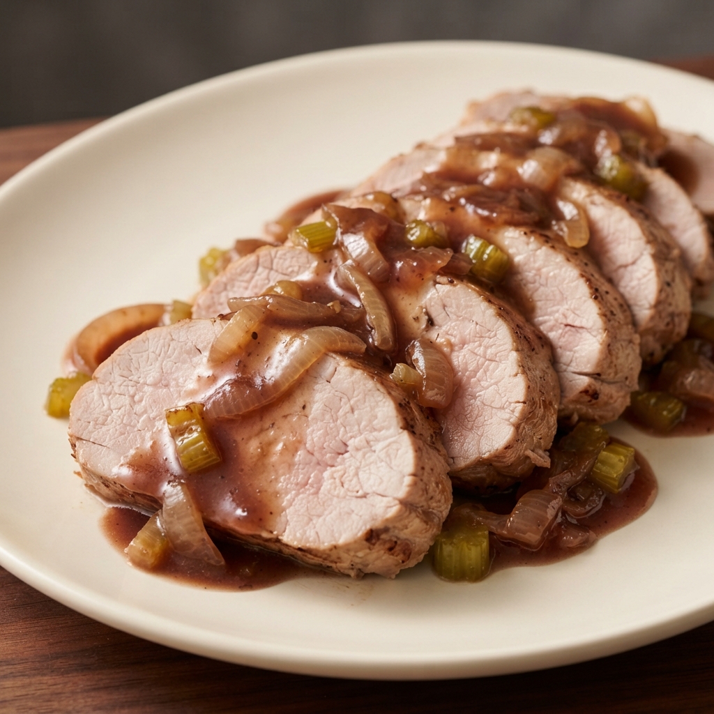 Red Wine Pork Tenderloin with Pan Gravy