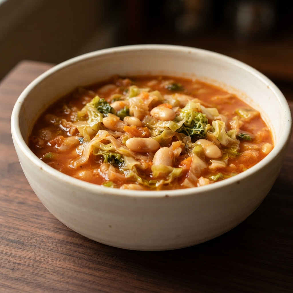 Simple Cabbage & White Bean Soup