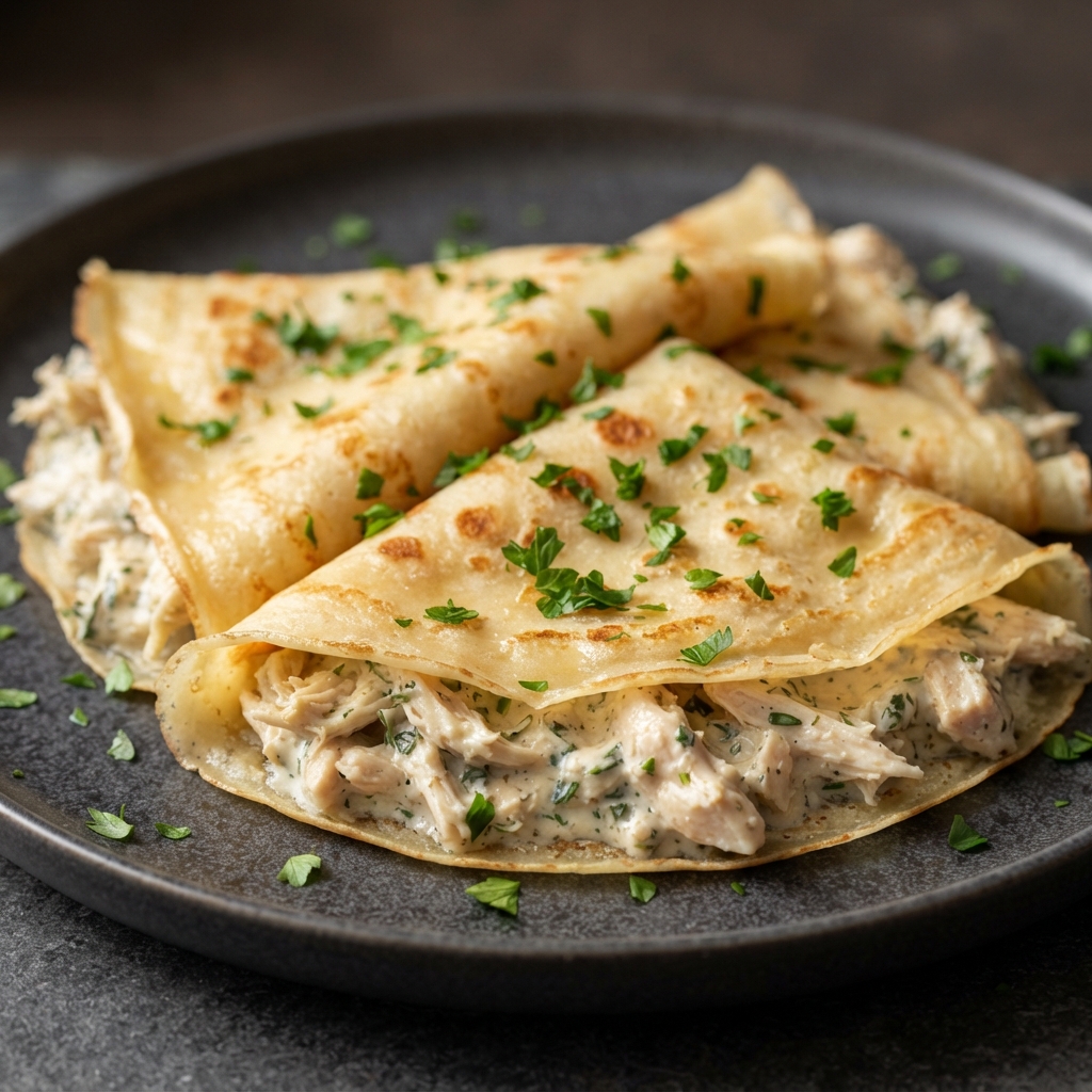 Weeknight Chicken Herb Crêpes