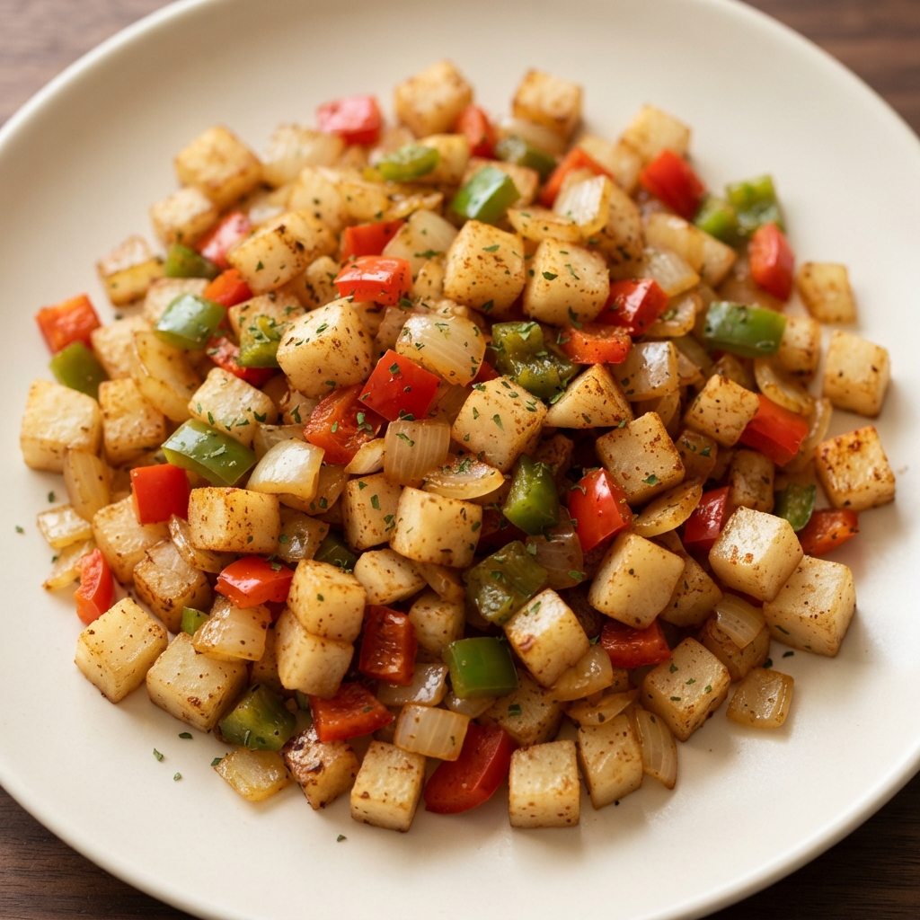 Jicama O’Brien-Style Hash Browns