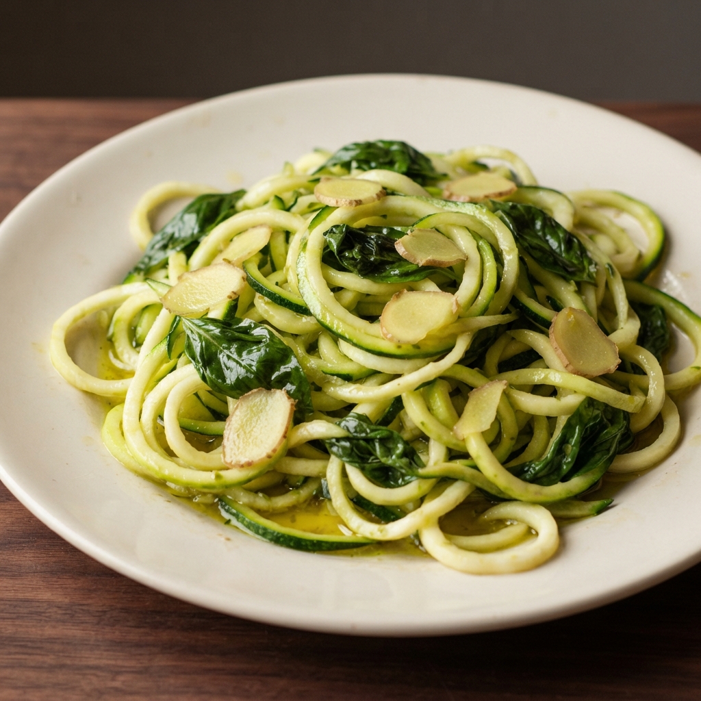 Zucchini Noodles with Basil, Lime, and Ginger