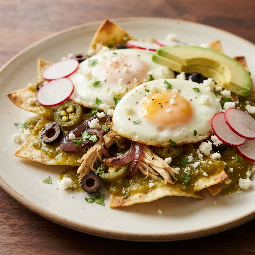 Green Chilaquiles with Eggs