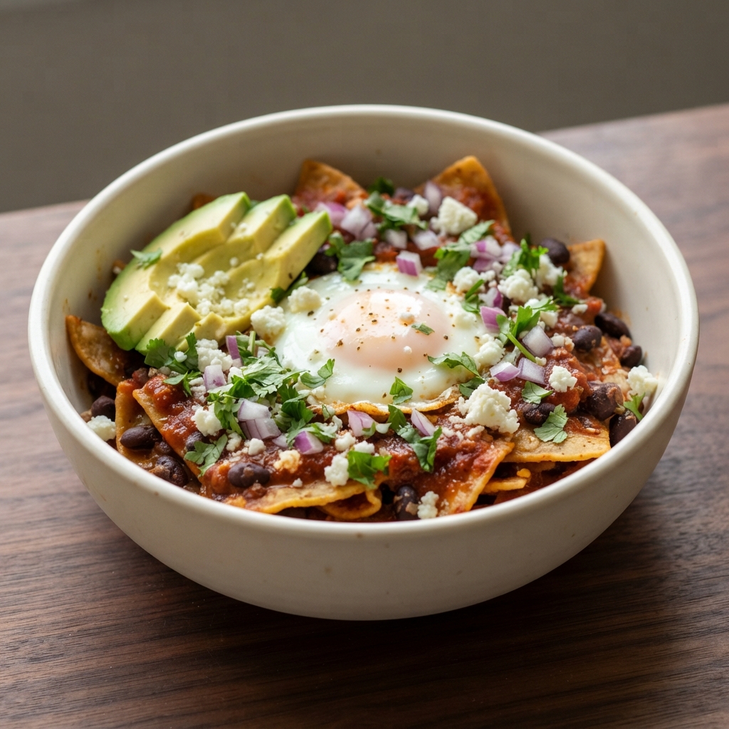 Speedy Black Bean Chilaquiles