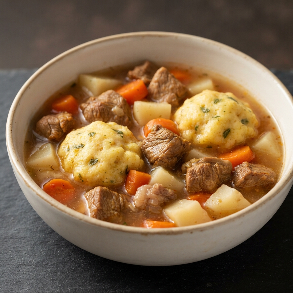 Country Pork Rib Stew with Cornmeal-Sage Dumplings
