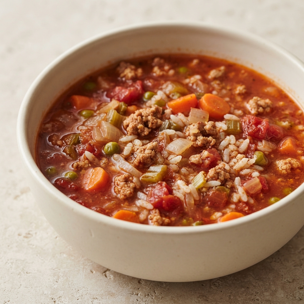 Ground Turkey Soup with White Rice