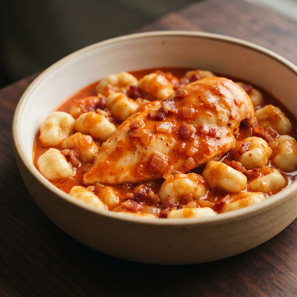 Classic Hungarian Chicken Paprikash with Dumplings