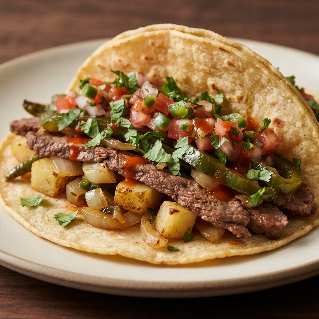 Poblano Steak-and-Potato Street Tacos
