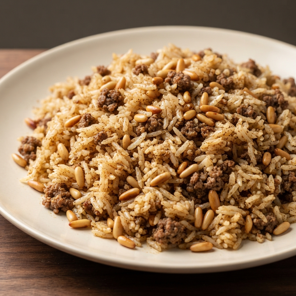 Syrian Spiced Rice with Ground Meat