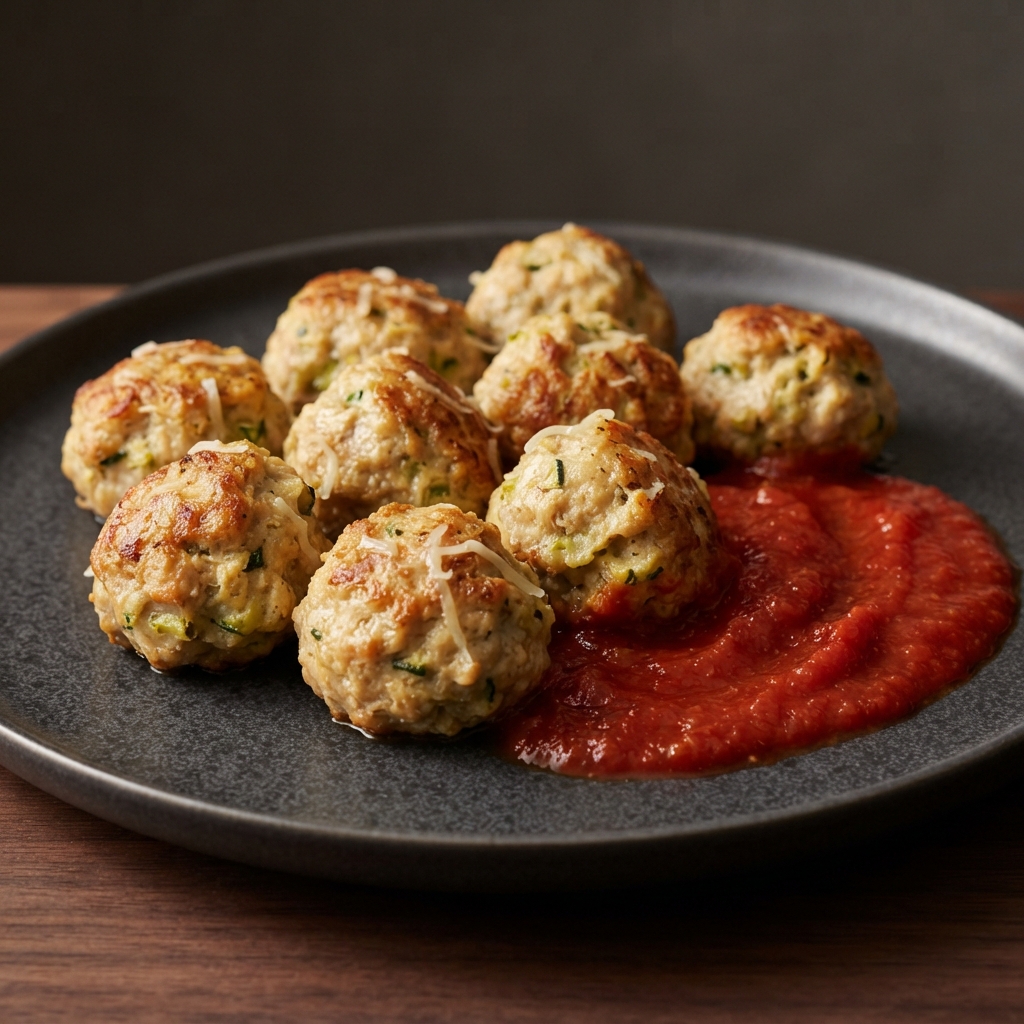Hot Italian Chicken & Zucchini Meatballs