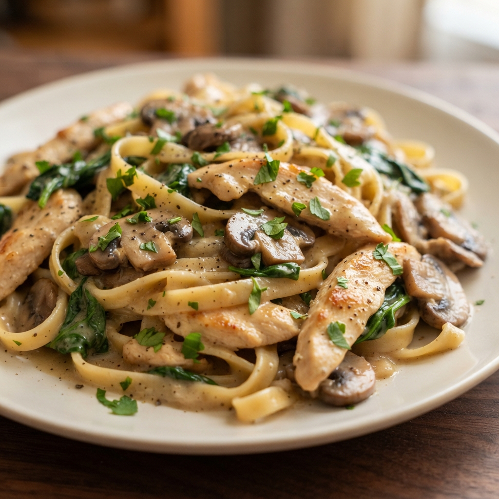 Chicken Marsala Fettuccine